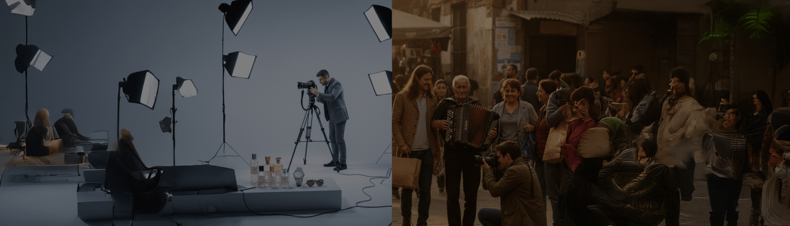 الفريق بين التصوير التجاري والتوثيقي